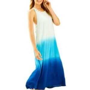 KENLI MIDI COVER-UP DRESS IN INDIGO OMBRE